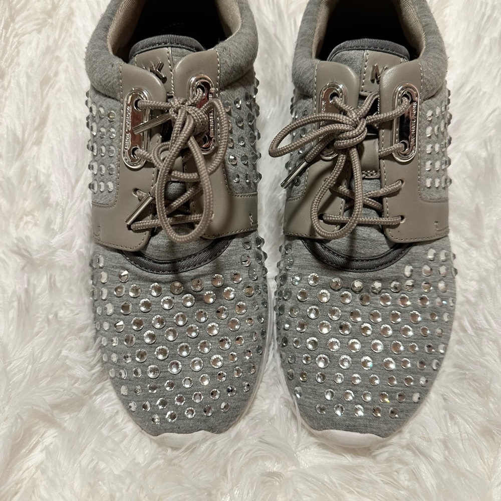 Michael Kors women size 8 fashion, Crystal canvas shoes